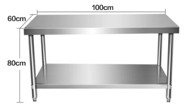 304 stainless steel table, L100*W60*H80cm