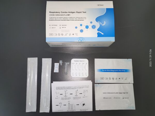 COVID-19/RSV/ADV/FLU/MP Antigen Rapid Test, 10tests/box